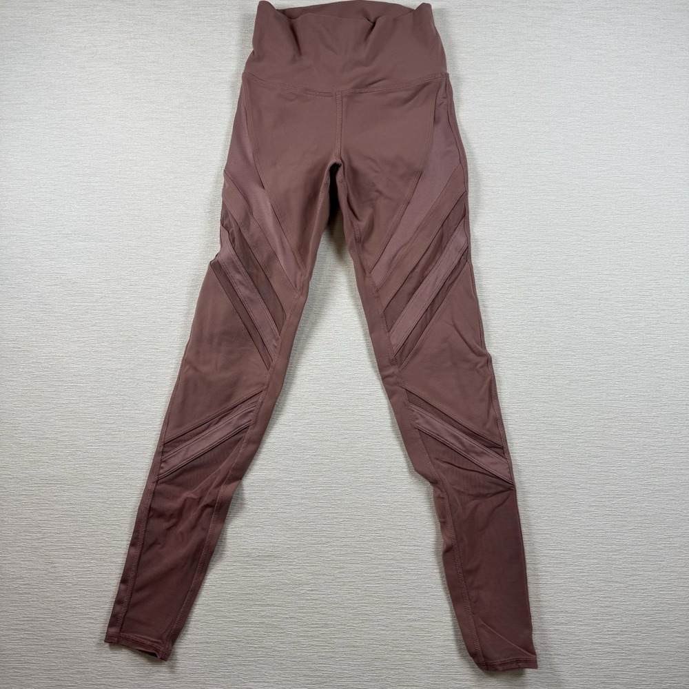Alo Yoga Leggings Womens XS High Waist Mesh Panel Athletic Pants Rose